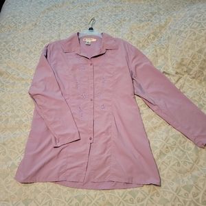 Coolibar sun shirt XL. Lavender button up 50+ upf